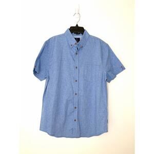 Ben Sherman Button Down Shirt Men's Sz M Blue Flecked Textured Slub Stretch